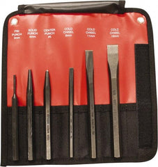 Mayhew - 6 Piece, 9/32 to 5/32", Pin & Pilot Punch Set - Hex Shank, Steel, Comes in Kit Bag - Caliber Tooling