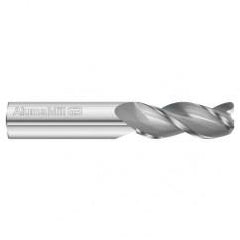 7mm Dia. x 64mm Overall Length 3-Flute 0.8mm C/R Solid Carbide SE End Mill-Round Shank-Center Cut-Uncoated - Caliber Tooling