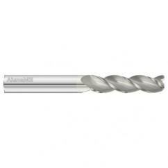 1/2 Dia. x 4 Overall Length 3-Flute .030 C/R Solid Carbide SE End Mill-Round Shank-Center Cut-FC5 - Caliber Tooling