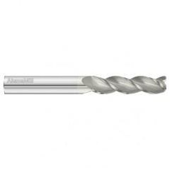 1/2 Dia. x 4 Overall Length 3-Flute .030 C/R Solid Carbide SE End Mill-Round Shank-Center Cut-FC5 - Caliber Tooling