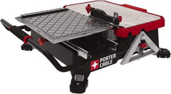 Porter-Cable - 7" Blade Diam, Tile Saw - 2,800 RPM, 16" Table Depth x 26" Table Width, 20 Volts, 5/8" Arbor - Caliber Tooling