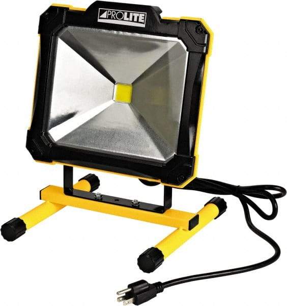 Value Collection - 120 Volt, 50 Watt, Electric, LED Portable Floor Work Light - 6' Cord, 1 Head, 5,000 Lumens, Aluminum - Caliber Tooling