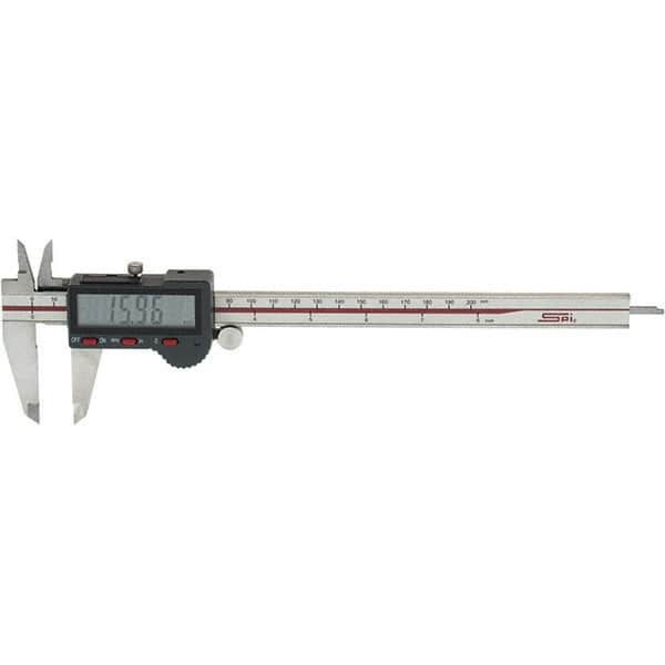 SPI - 0 to 200mm Range, 0.01mm Resolution, Electronic Caliper - Stainless Steel with 50mm Stainless Steel Jaws, 0.03mm Accuracy - Caliber Tooling