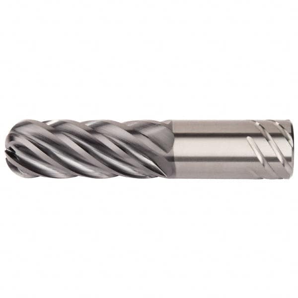 Kennametal - 1", 6 Flute, Single End, Solid Carbide, 0.12" Corner Radius End Mill - 5-1/2" OAL, 38° Helix, Right Hand Flute, 2-1/2" LOC, Right Hand Cut - Caliber Tooling