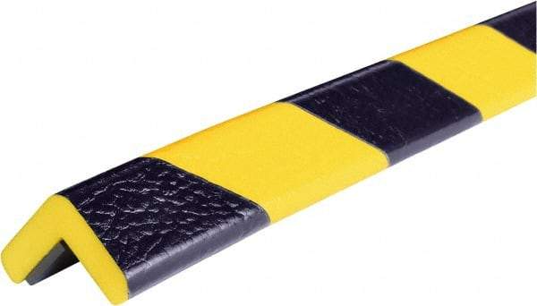 PRO-SAFE - 39" Long, Polyurethane Foam Type E Corner Guard - Black/Yellow, 1" High x 2" Wide Side - Caliber Tooling