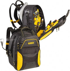 CLC - 33 Pocket Black & Yellow Ballistic Polyester Backpack Tool Bag - 13" Wide x 10-1/4" Deep x 17" High - Caliber Tooling