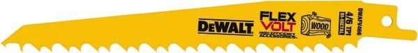 DeWALT - 6" Long x 1" Thick, Bi-Metal Reciprocating Saw Blade - Tapered Profile, 6 TPI, Toothed Edge, Tang Shank - Caliber Tooling