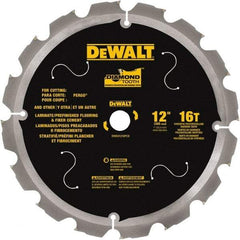 DeWALT - 12" Diam, 1" Arbor Hole Diam, 16 Tooth Wet & Dry Cut Saw Blade - Steel, Smooth Action, Standard Round Arbor - Caliber Tooling