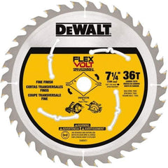 DeWALT - 7-1/4" Diam, 15.88mm Arbor Hole Diam, 36 Tooth Wet & Dry Cut Saw Blade - Steel, Smooth Action, Standard Round Arbor - Caliber Tooling