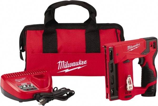 Milwaukee Tool - Battery Crown Stapler - 3/8" Staples, Red & Black - Caliber Tooling