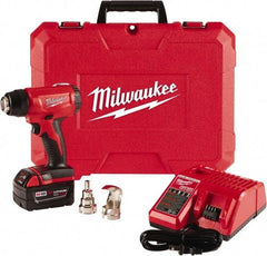 Milwaukee Tool - 0 to 875°F Heat Setting, 6 CFM Air Flow, Heat Gun Kit - 18 Volts, 5 Amps, 360 Watts - Caliber Tooling