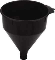 lumax - 204 oz Capacity Plastic Funnel - 8-1/2" Mouth OD, 1-1/4" Tip OD, 1-1/2" Straight Spout, Black - Caliber Tooling