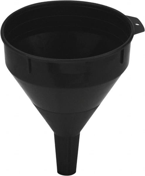 lumax - 64 oz Capacity Plastic Funnel - 6-1/2" Mouth OD, 1" Tip OD, 2-1/2" Straight Spout, Black - Caliber Tooling