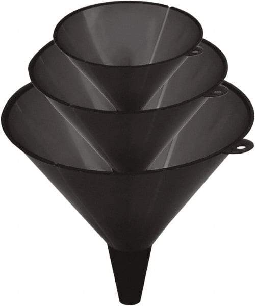 lumax - 48 oz Capacity Plastic Funnel Set - Straight Spout, Black - Caliber Tooling