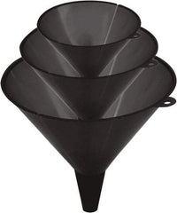 lumax - 48 oz Capacity Plastic Funnel Set - Straight Spout, Black - Caliber Tooling