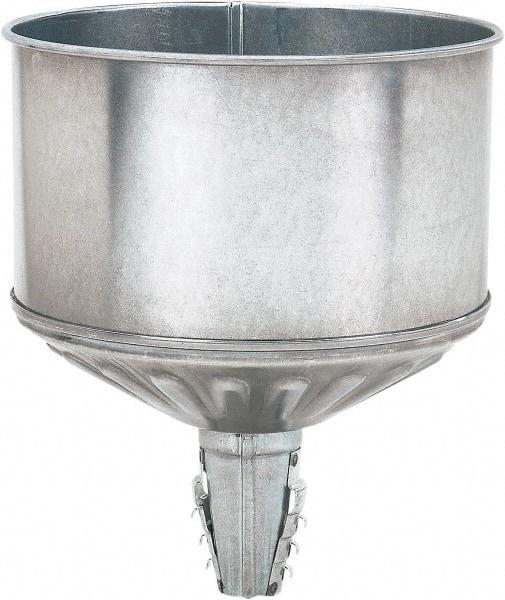 lumax - 256 oz Capacity Steel Funnel - 9-1/2" Mouth OD, 1-1/4" Tip OD, 3-3/4" Straight Spout, Silver - Caliber Tooling