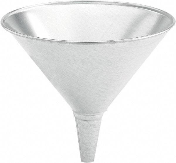 lumax - 32 oz Capacity Steel Funnel - 6-1/2" Mouth OD, 3/4" Tip OD, 2-1/2" Straight Spout, Silver - Caliber Tooling