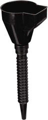 lumax - 32 oz Capacity Plastic Funnel - 4-1/4" Mouth OD, 1/2" Tip OD, 11-1/2" Flexible Spout, Black - Caliber Tooling