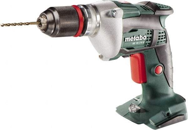 Metabo - 18 Volt 0.3529" Chuck Pistol Grip Handle Cordless Drill - 4000 RPM, Keyless Chuck, Reversible, Lithium-Ion Batteries Not Included - Caliber Tooling