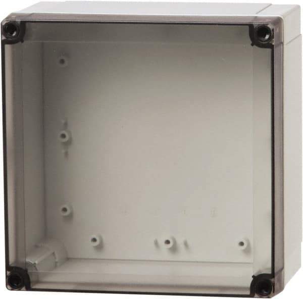 Fibox - Polycarbonate Standard Enclosure Screw Cover - NEMA 1, 4, 4X, 6, 12, 13, 3.94" Wide x 5.12" High x 5.12" Deep, Impact Resistant - Caliber Tooling