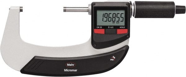 Mahr - 2"" Min Carbide-Tipped IP65 Rapid Measurement Electronic Outside Micrometer - Exact Industrial Supply