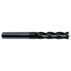 3/8 Dia. x 4 Overall Length 4-Flute Square End Solid Carbide SE End Mill-Round Shank-Center Cut-Super-A - Caliber Tooling