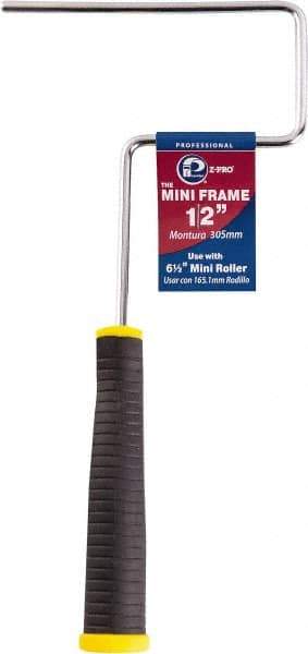 Premier Paint Roller - 6" Wide x 12" Long Mini Roller Frame - Steel Frame, Plastic Handle - Caliber Tooling