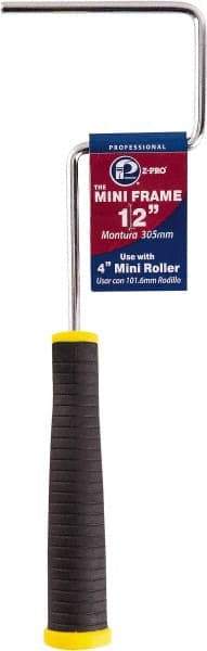 Premier Paint Roller - 4" Wide x 12" Long Mini Roller Frame - Steel Frame, Plastic Handle - Caliber Tooling