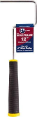 Premier Paint Roller - 4" Wide x 12" Long Mini Roller Frame - Steel Frame, Plastic Handle - Caliber Tooling