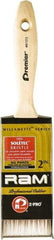 Premier Paint Roller - 2" Flat Polyester General Purpose Paint Brush - 2-1/4" Bristle Length, 5" Wood Beavertail Handle - Caliber Tooling