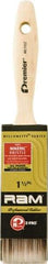 Premier Paint Roller - 1-1/2" Flat Polyester General Purpose Paint Brush - 2-1/4" Bristle Length, 5" Wood Beavertail Handle - Caliber Tooling