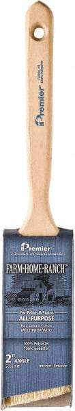 Premier Paint Roller - 3" Angled Polyester Angular Brush - 3" Bristle Length, 7" Wood Sash Handle - Caliber Tooling