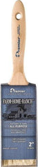 Premier Paint Roller - 2" Flat Polyester General Purpose Paint Brush - 2-1/2" Bristle Length, 5-1/2" Wood Beavertail Handle - Caliber Tooling