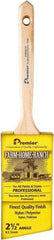 Premier Paint Roller - 2-1/2" Angled Nylon/Polyester Angular Brush - 3" Bristle Length, 7-1/4" Wood Sash Handle - Caliber Tooling