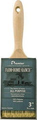 Premier Paint Roller - 3" Flat Polyester General Purpose Paint Brush - 3" Bristle Length, 5-3/4" Wood Beavertail Handle - Caliber Tooling