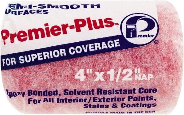 Premier Paint Roller - 1/2" Nap, 4" Wide Paint Roller Cover - Semi-Rough Texture, Polyester & Knitted - Caliber Tooling