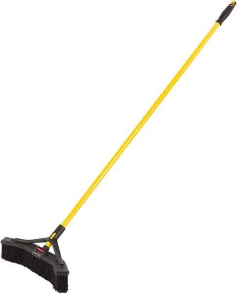 Rubbermaid - 18" Medium Duty Polypropylene Push Broom - 3" Bristle Length, Foam Block, Threaded Handle Connection, Handle Included - Caliber Tooling