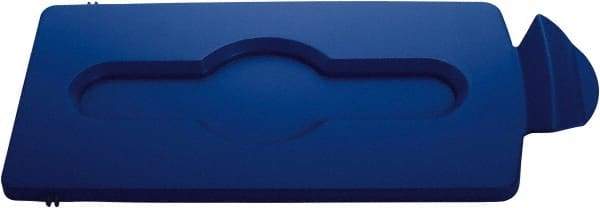 Rubbermaid - Rectangle Lid for Use with 23 Gal Rectangular Recycle Containers - Blue, Polypropylene, For Slim Jim Trash Cans - Caliber Tooling