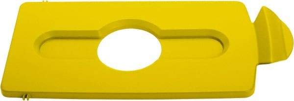 Rubbermaid - Rectangle Lid for Use with 23 Gal Rectangular Recycle Containers - Yellow, Polypropylene, For Slim Jim Trash Cans - Caliber Tooling