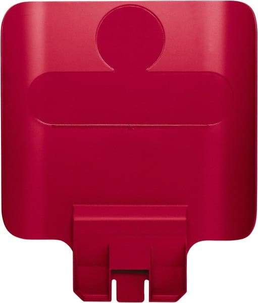 Rubbermaid - Square Lid for Use with 23 Gal Rectangular Recycle Containers - Red, Polypropylene, For Slim Jim Trash Cans - Caliber Tooling