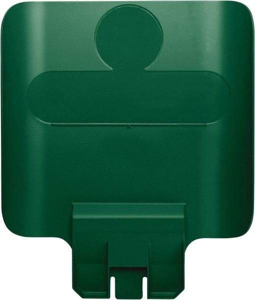 Rubbermaid - Square Lid for Use with 23 Gal Rectangular Recycle Containers - Green, Polypropylene, For Slim Jim Trash Cans - Caliber Tooling