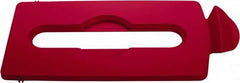 Rubbermaid - Rectangle Lid for Use with 23 Gal Rectangular Recycle Containers - Red, Polypropylene, For Slim Jim Trash Cans - Caliber Tooling