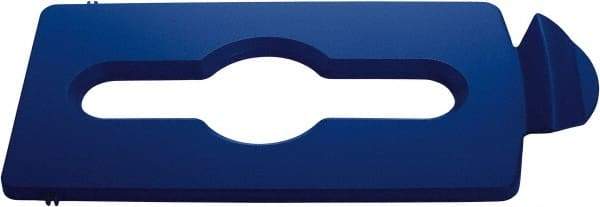 Rubbermaid - Rectangle Lid for Use with 23 Gal Rectangular Recycle Containers - Blue, Polypropylene, For Slim Jim Trash Cans - Caliber Tooling