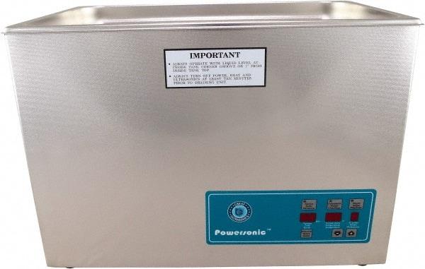 CREST ULTRASONIC - Bench Top Water-Based Ultrasonic Cleaner - 5.25 Gal Max Operating Capacity, Stainless Steel Tank, 10-5/8" High x 20-1/4" Long x 12-1/2" Wide, 115 Input Volts - Caliber Tooling