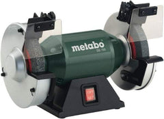 Metabo - 6" Wheel Diam x 3/4" Wheel Width, 0.4 hp Bench Grinder - 1/2" Arbor Hole Diam, 1 Phase, 3,570 Max RPM, 120 Volts - Caliber Tooling