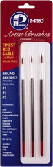 Premier Paint Roller - #1, #3, #5 Sable Artist's Paint Brush - 3/8" Bristle Length, 6" Wood Handle - Caliber Tooling