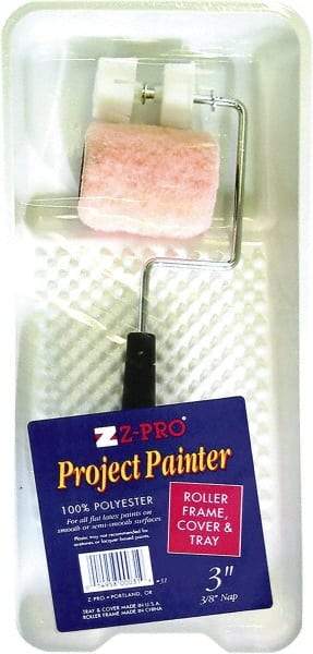 Premier Paint Roller - 14-3/4" Long, 3/8" Nap, Wall Paint Roller Set - 7-1/2" Wide, Steel Frame, Includes Paint Tray, Roller Cover & Frame - Caliber Tooling