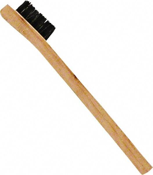 Premier Paint Roller - Nylon Surface Preparation Wire Brush - 1/2" Bristle Length, 1/2" Wide, 8" OAL, Wood Block, Straight Wood Handle - Caliber Tooling