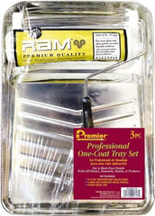 Premier Paint Roller - 14" Long, 3/8" Nap, Wall Paint Roller Set - 9" Wide, Steel Frame, Includes Paint Tray, Roller Cover & Frame - Caliber Tooling