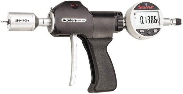 Starrett - Electronic Bore Gages Type: Pistol Grip Electronic Bore Gage Minimum Measurement (Decimal Inch): 0.0800 - Caliber Tooling